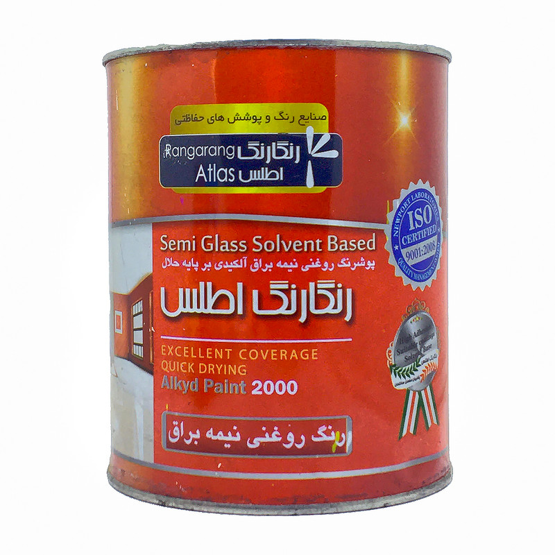 رنگ روغنی سفید نیم براق رنگ اطلس مدل رنگارنگ وزن 1 کیلوگرم