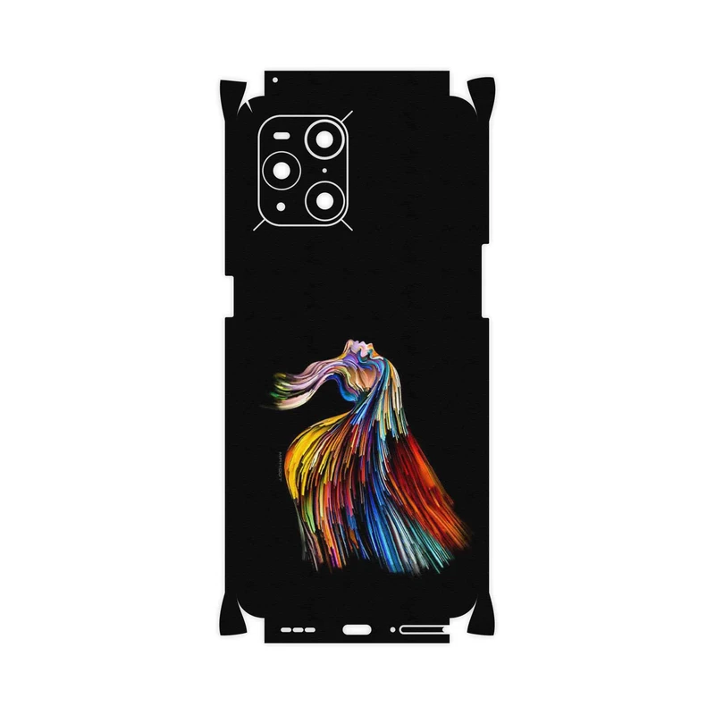 برچسب پوششی ماهوت مدل Rainbow Hair Digital Art-FullSkin مناسب برای گوشی موبایل اپو Find X3 Pro