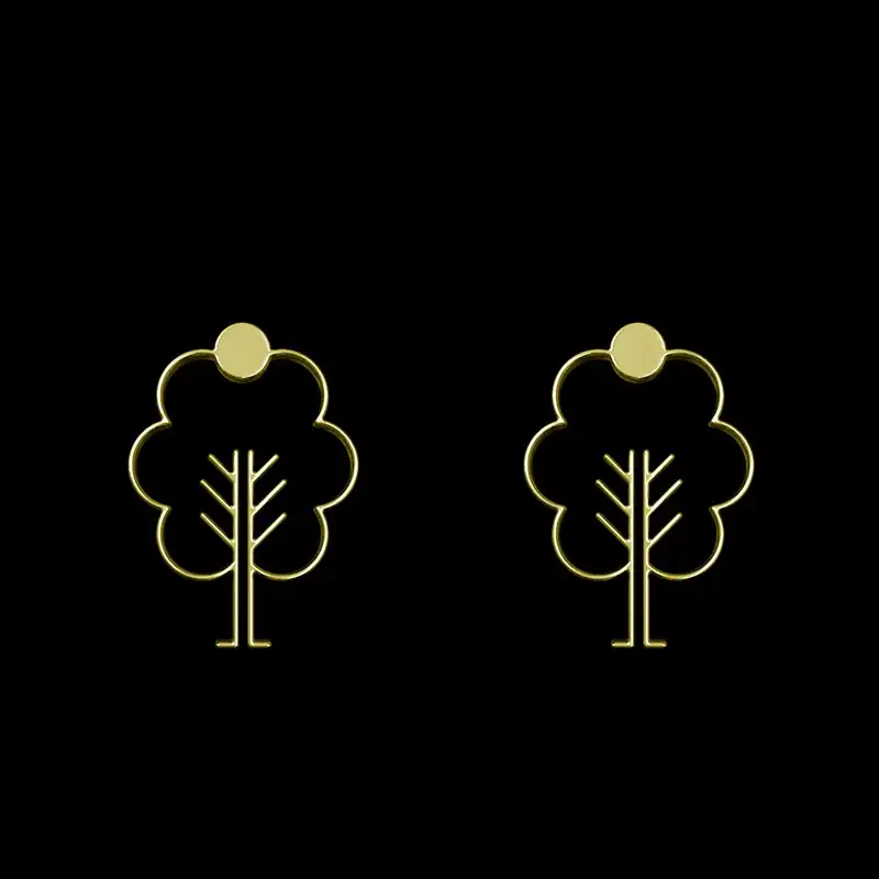 گوشواره طلا 18 عیار زنانه مدوپد مدل درخت کد GA1-15761