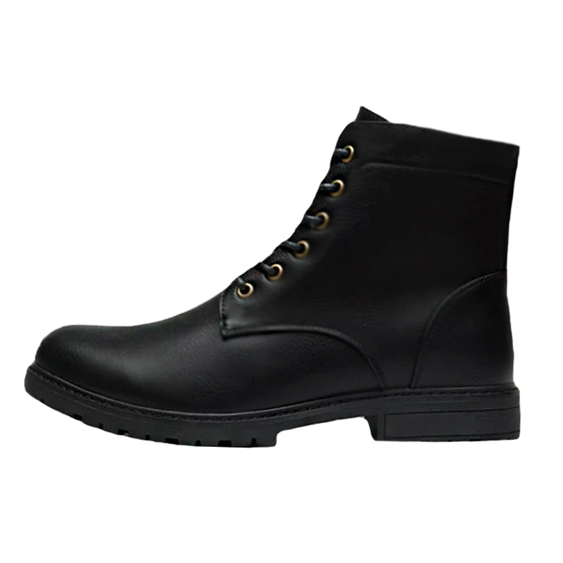 نیم بوت مردانه مکس مدل Monochrome Ankle Boots with Lace-Up Closure