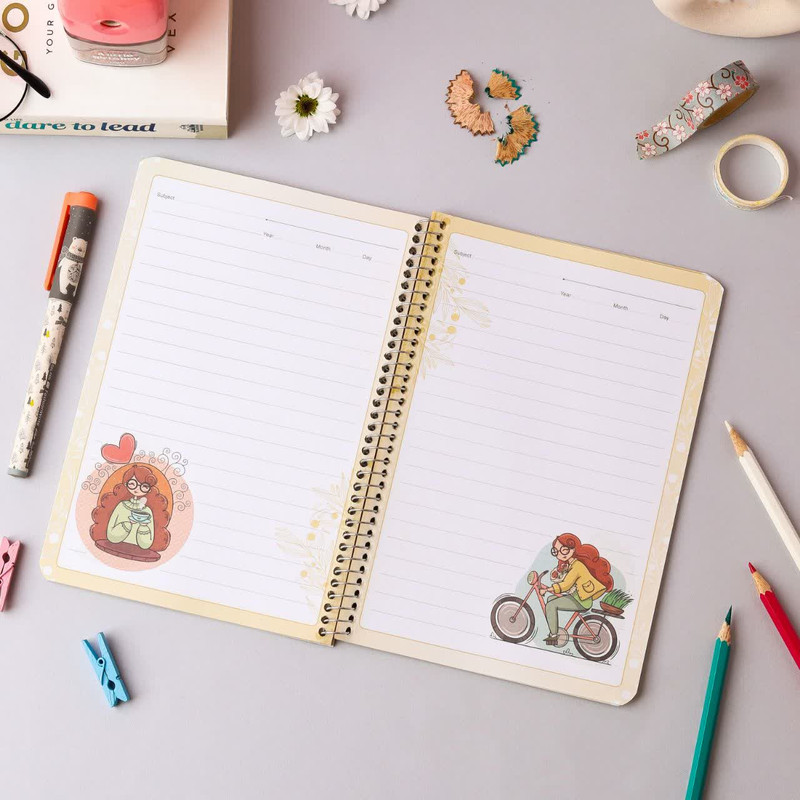 دفتر مشق 50 برگ دایان مدل حاشیه دار کد 43545 بسته 4 عددی