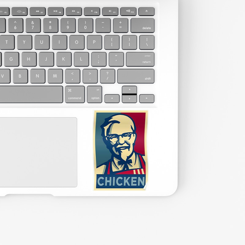 استیکر لپ تاپ و موبایل بووم طرح Chicken مدل RB کد FR37
