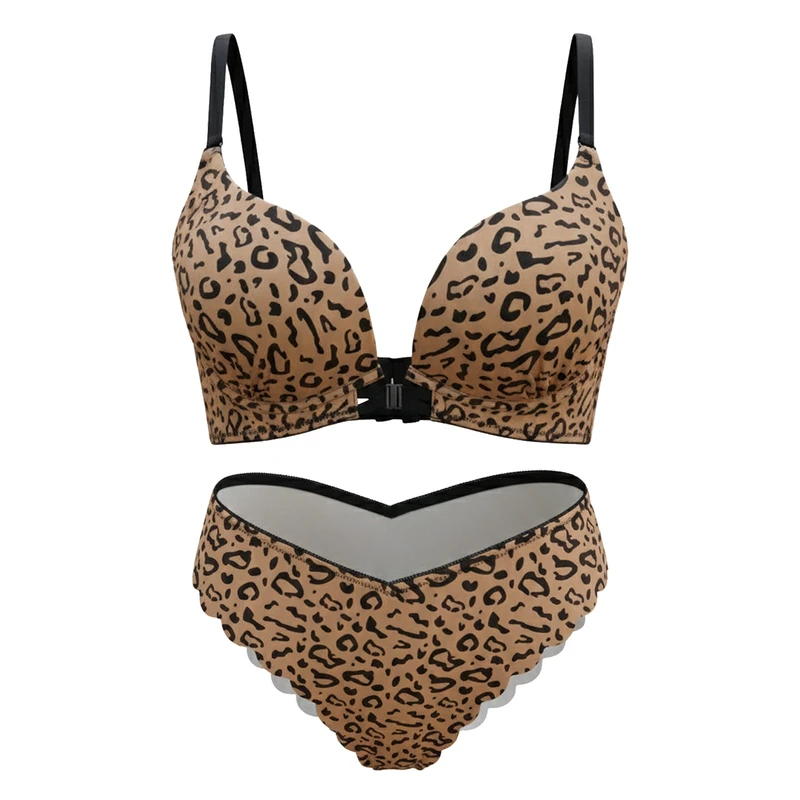 ست شورت و سوتین زنانه مدل پلانچ طرح پلنگی