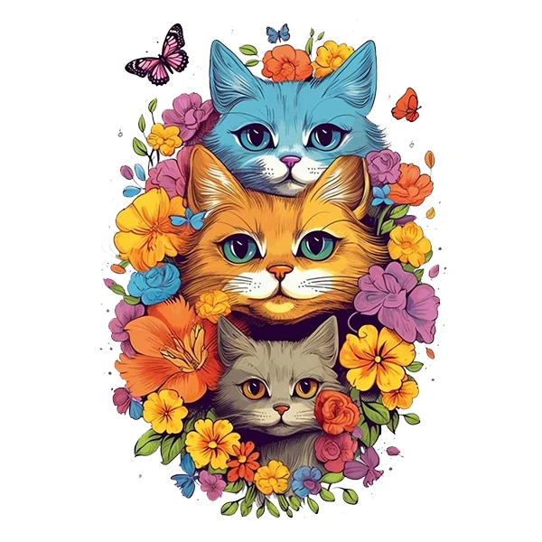 استیکر پارچه و لباس پاد آفرین طرح گربه کد 1904