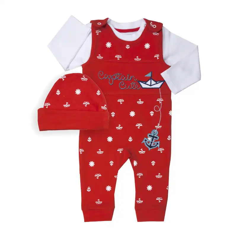 ست تی شرت و سرهمی پیشبندی نوزادی آدمک مدل کاپیتان