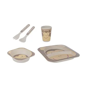ظرف غذا 5 تکه کودک طرح میمون کد VA1000-301
