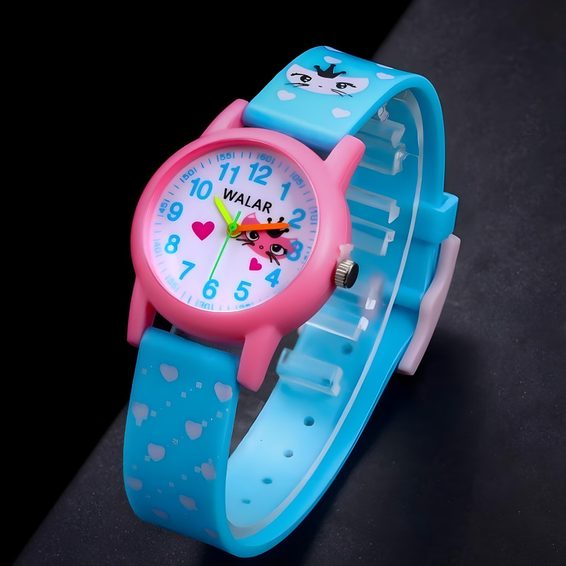 ساعت مچی عقربه ای بچگانه والار مدل عروسکی طرح گربه