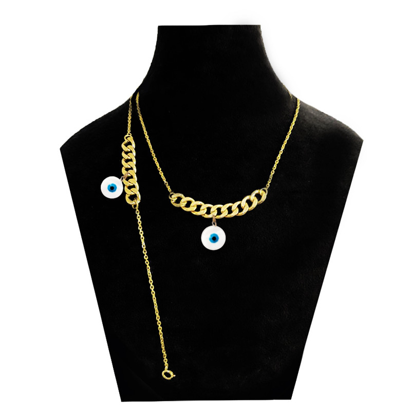 نیم ست زنانه مدل بافت چشم نظر و قفل تی کد B_0013 نیم ست زنانه مدل بافت چشم نظر و قفل تی کد B_0013