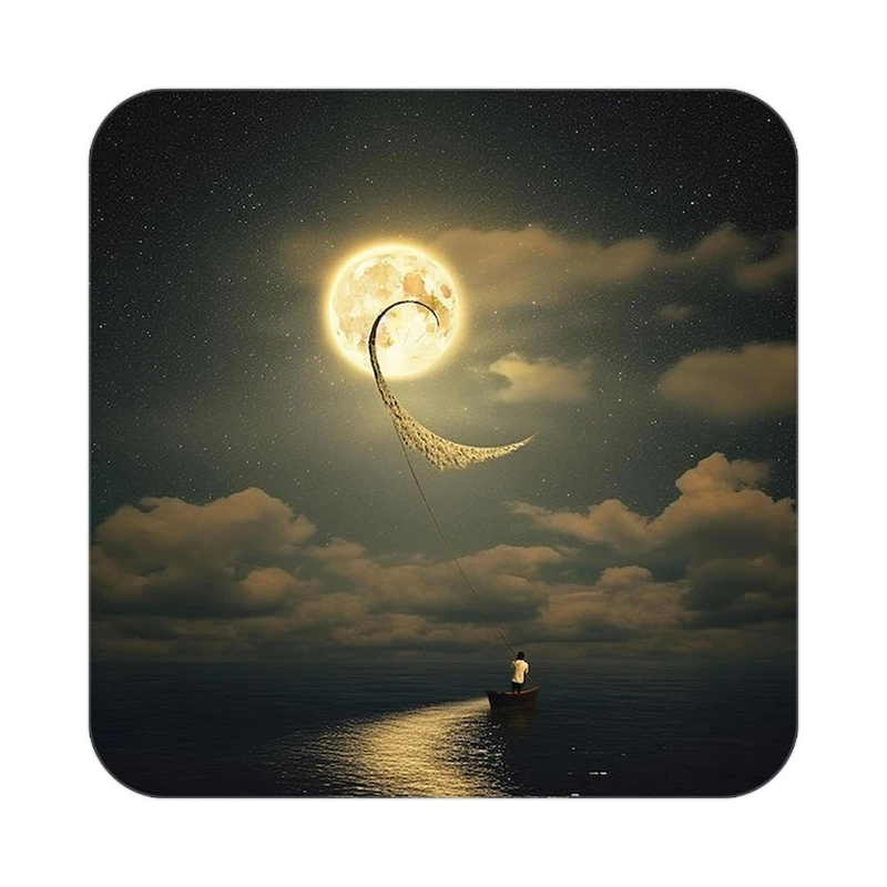 زیر لیوانی کاکتی طرح ماه و ستاره مدل mp52713