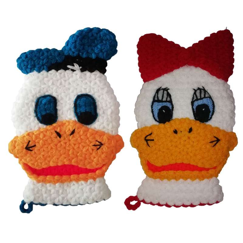 لیف حمام کودک طرح عروسکی مدل DUCK.2 مجموعه 2 عددی