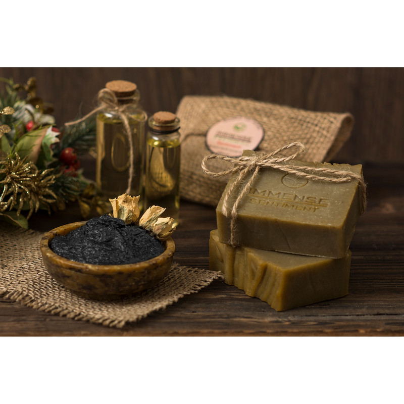 صابون شستشو ایمنس هربال مدل Black Mud Sentiment وزن 100 گرم