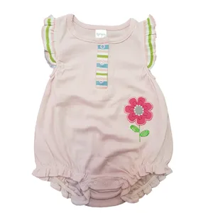 بادی نوزادی مدل گل رنگ صورتی