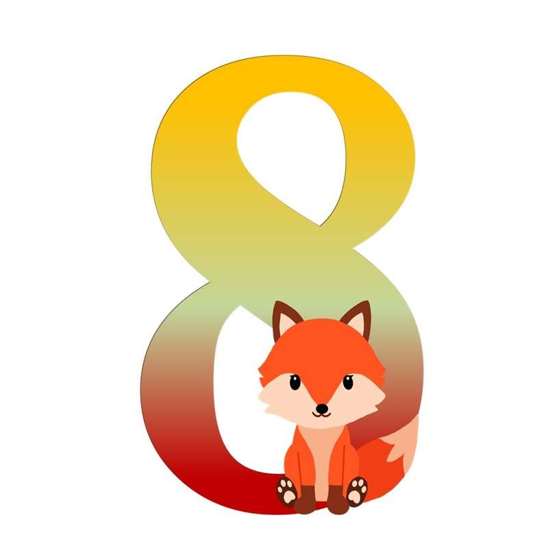 استند رومیزی تولد طرح عدد 8 مدل روباه