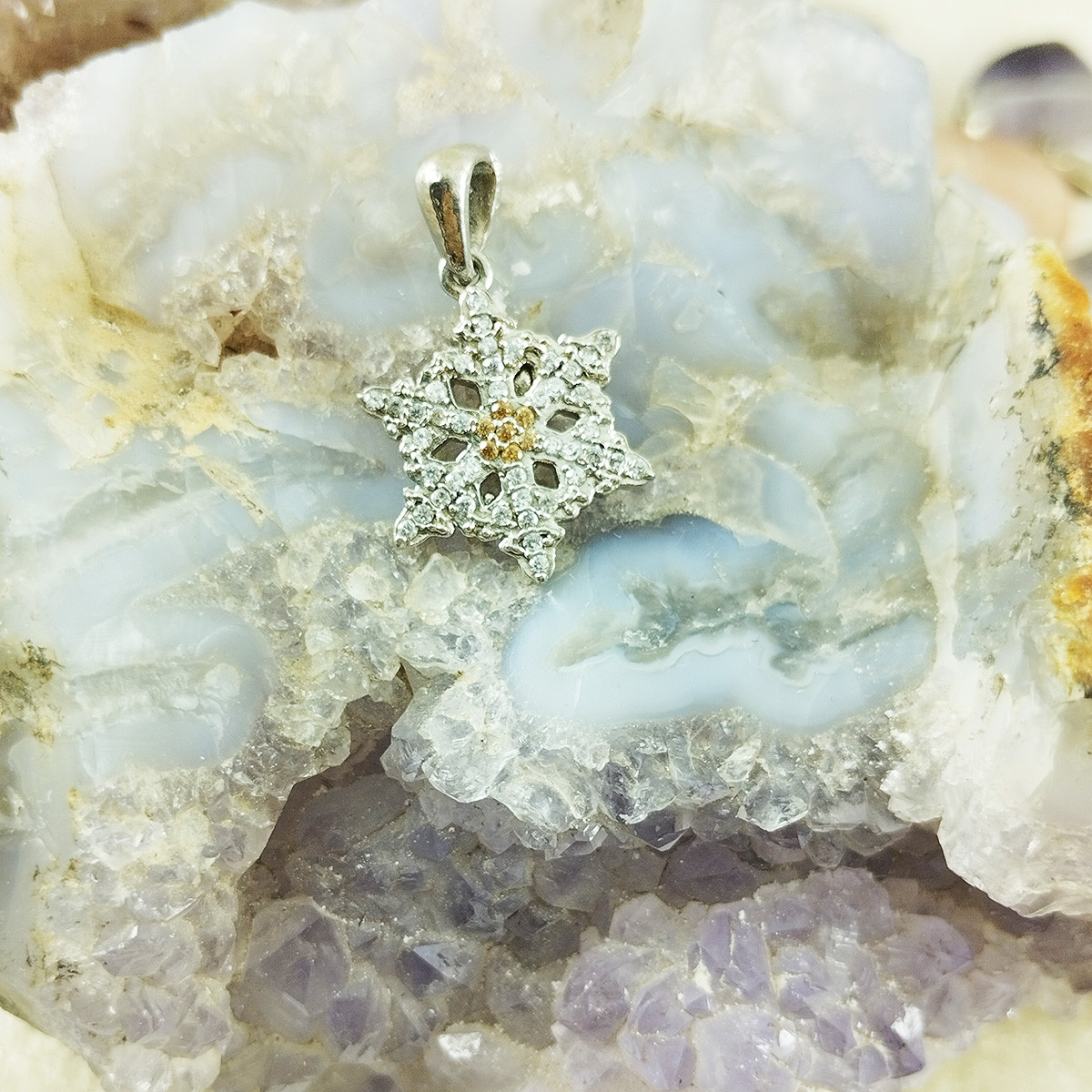 آویز گردنبند نقره زنانه سلین کالا مدل برف کد 41