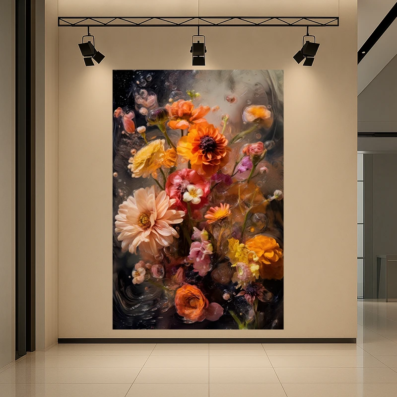 پوستر پارچه ای طرح مخمل گل ها مدل زیبا کد AR3058640