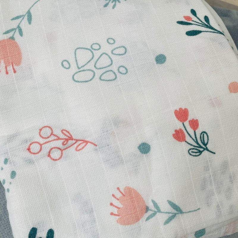 ملحفه کودک ویپو مدل MuslinFloral سایز 75x75 سانتی متر