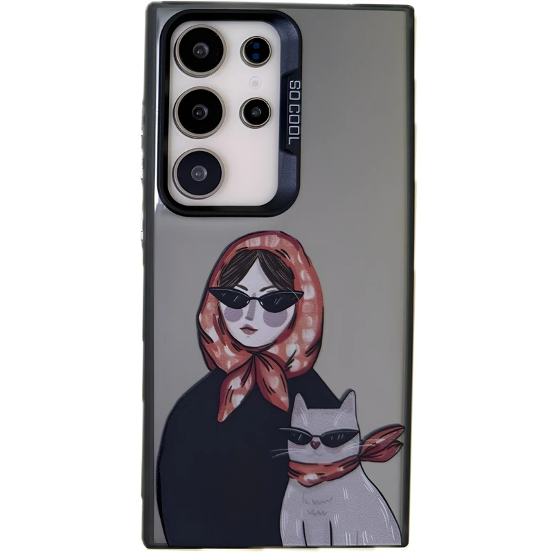 کاور مدل so cool طرح دختر و گربه مناسب برای گوشی موبایل سامسونگ Galaxy S24 Ultra