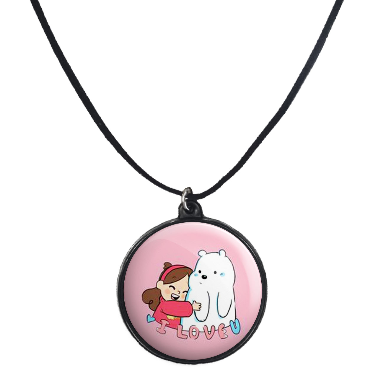 گردنبند پرمانه طرح خرس‌های کله‌فندقی کد pmb.10281 مدل دو طرفه