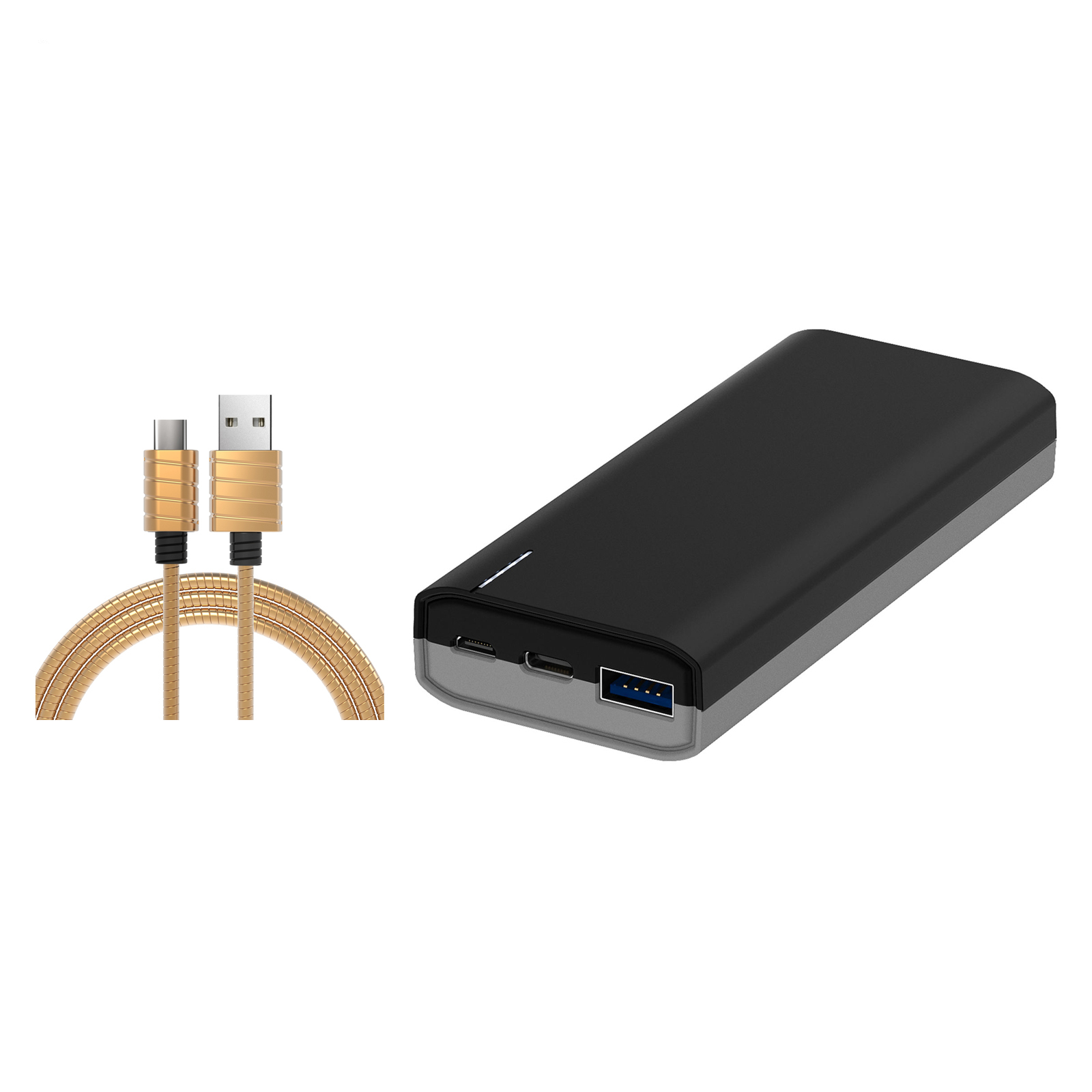شارژر همراه آی واک مدل CHIC 10000PD UBC1002 ظرفیت 10000 میلی آمپر ساعت به همراه کابل تبدیل USB به USB-C آی واک مدل CST016C طول 1 متر