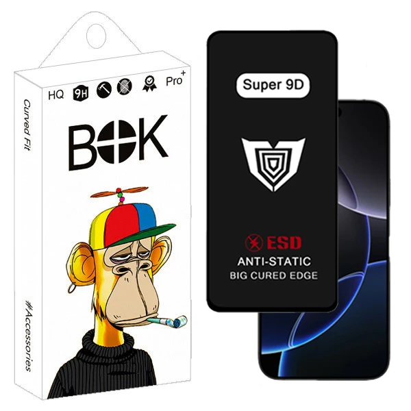 محافظ صفحه نمایش بوک مدل Super 9D Touch مناسب برای گوشی موبایل اپل Iphone 16 Pro Max