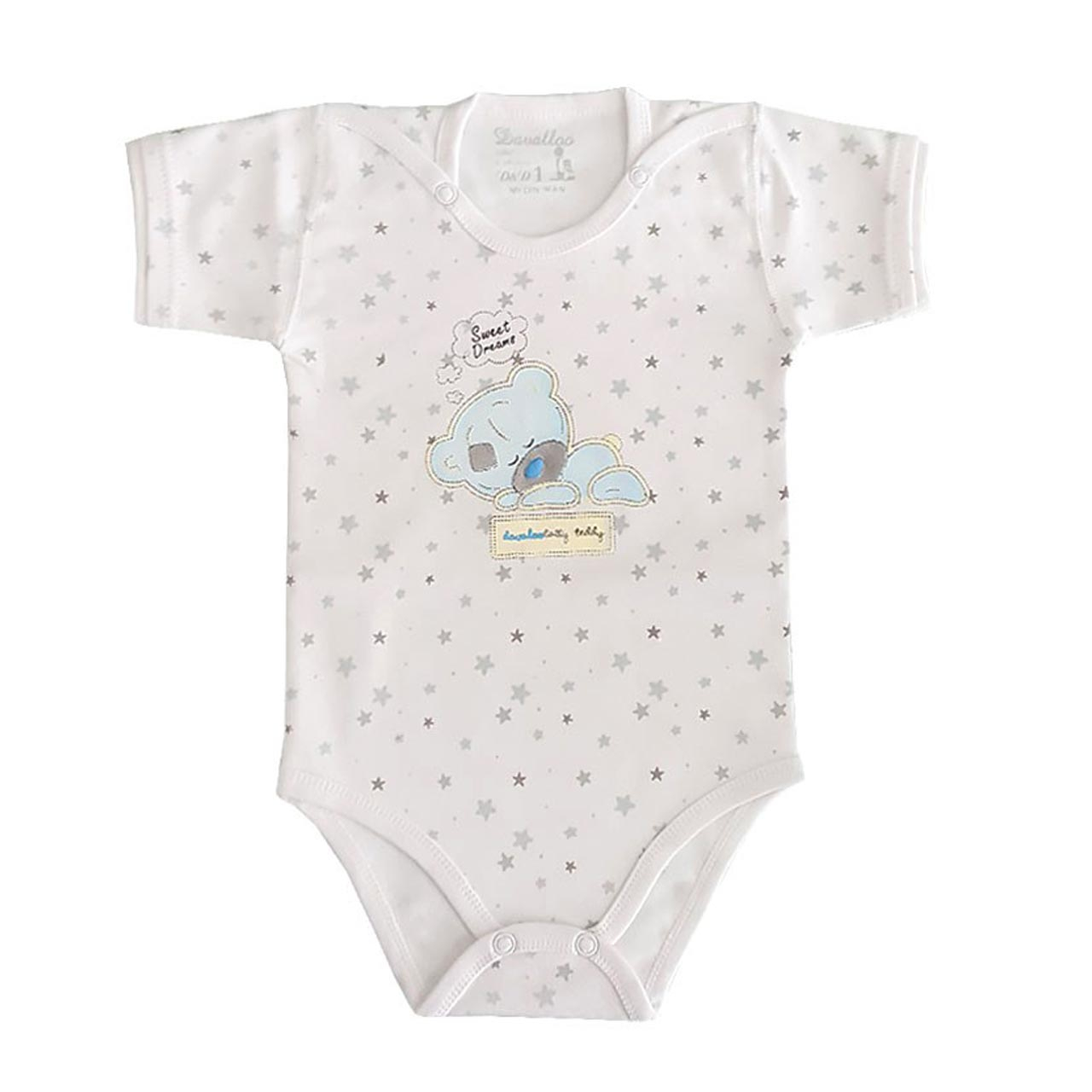 بادی آستین کوتاه نوزادی مدل خرسی کد kh-03