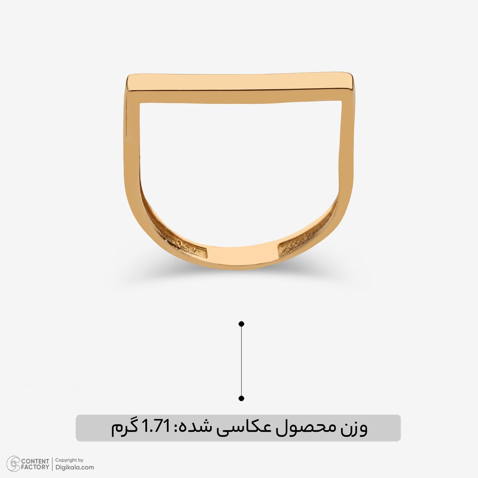 انگشتر طلا 18 عیار زنانه حافا گلد مدل r007 سایز 56 -  - 8