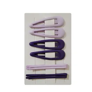 ست گیره مو و سنجاق مو دخترانه مدل  روکش دار مجموعه 8 عددی