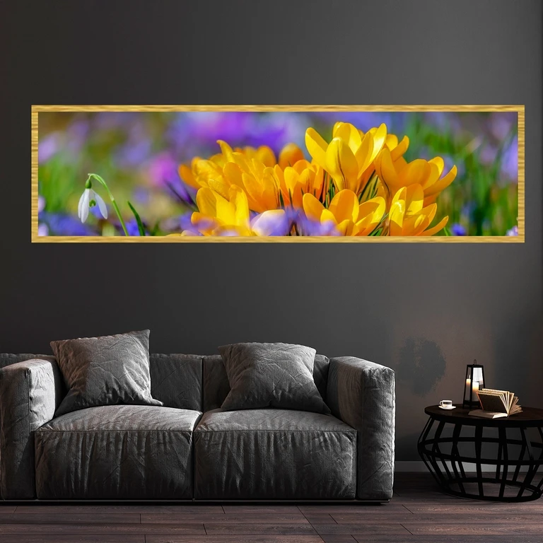 تابلو بکلیت طرح گل زرد مدل کشیده T-7725