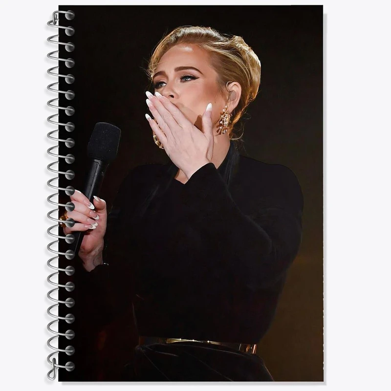 دفتر زبان 50 برگ خندالو مدل دو خط طرح ادل Adele کد 19010