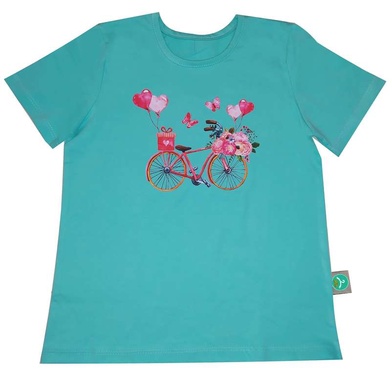 تی شرت آستین کوتاه دخترانه پیتایا مدل gbicycle