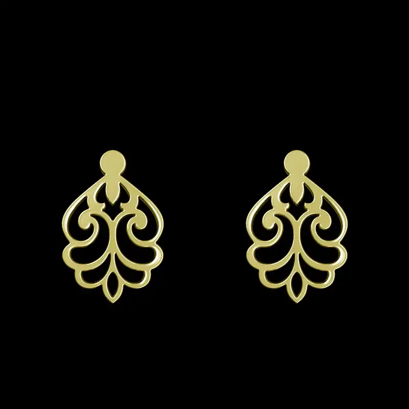 گوشواره طلا 18 عیار زنانه مدوپد مدل هندسی کد GA1-15123