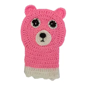 لیف حمام کودک مدل خرس صورتی