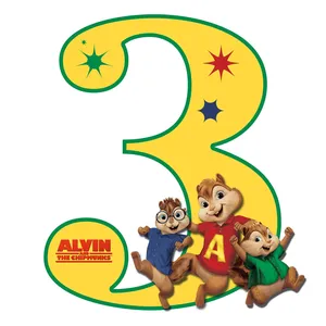 استند رومیزی مدل عدد 3 طرح آلوین و سنجاب ها کد 1616