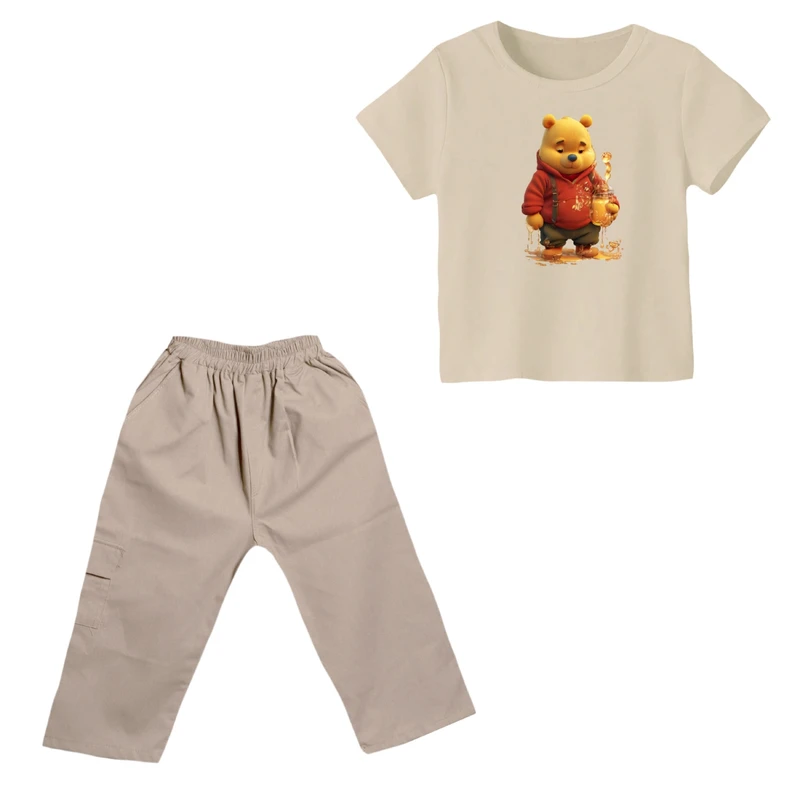 ست تی شرت و شلوارک پسرانه مدل پو کد ۴۹