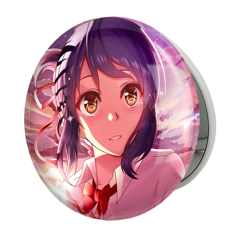 آینه جیبی خندالو طرح میتسویا میامیزو انیمه یورنیم Your Name مدل تاشو کد 16258 