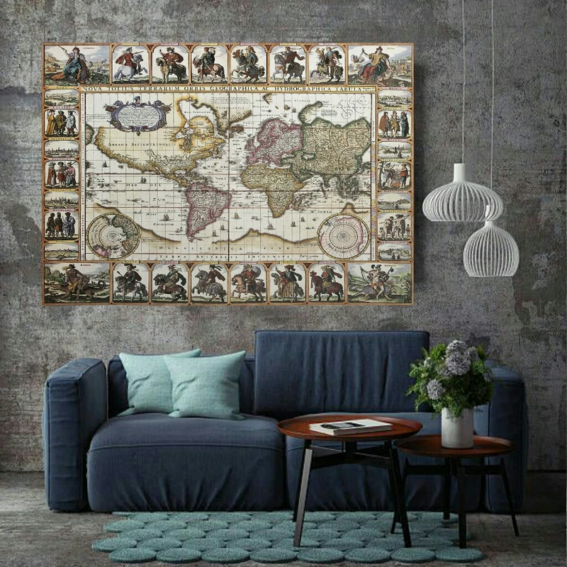  پوستر طرح نقشه آنتیک جهان مدل PO1258