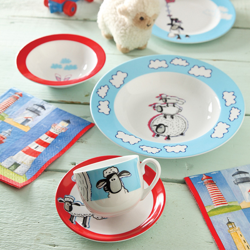 سرویس غذا خوری 5 پارچه کودک چینی زرین ایران سری ایتالیا اف مدل Shaun The Sheep درجه یک سرویس غذا خوری 5 پارچه کودک چینی زرین ایران سری ایتالیا اف مدل Shaun The Sheep درجه یک