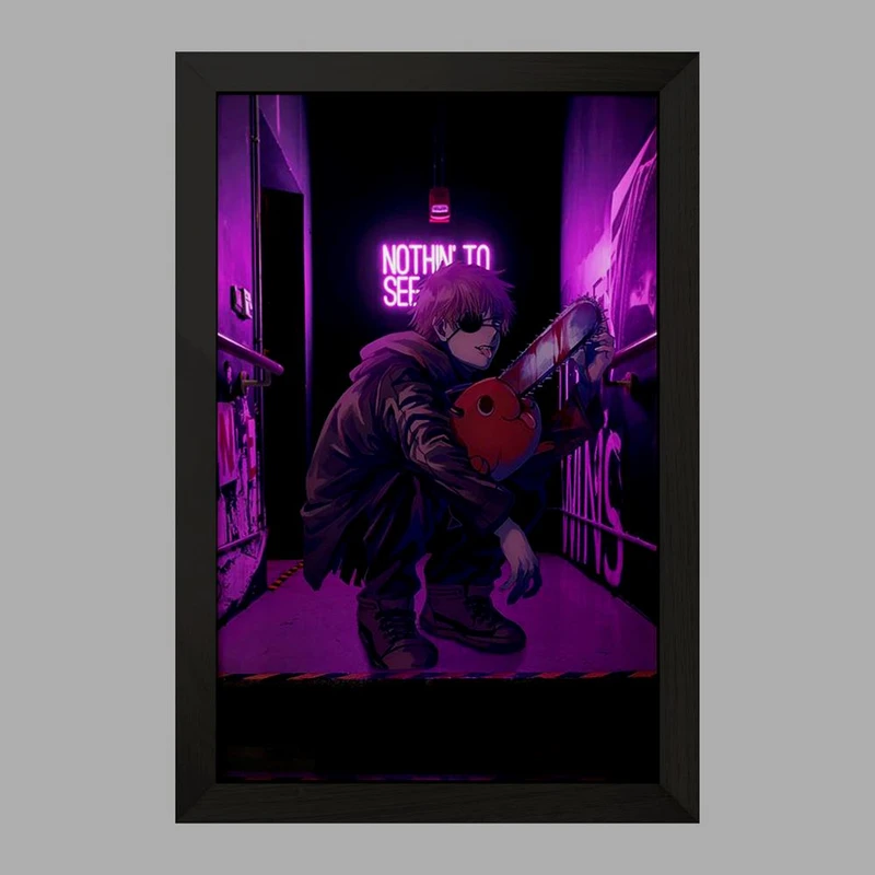 تابلو خندالو مدل پوچیتا و دنجی انیمه مرد اره ای Chainsaw Man  کد 17937