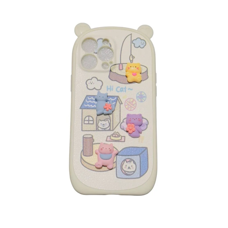 کاور طرح گربه برجسته کد cat56 مناسب برای گوشی موبایل اپل Iphone 13 promax