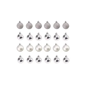 آویز تزیینی طرح گوی درخت کریسمس کد 21409 بسته 24 عددی