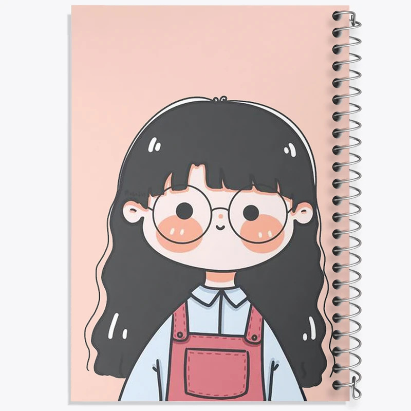 دفتر ژورنال نویسی 50 برگ خندالو مدل نقطه ای طرح دخترانه کیوت کد N2174