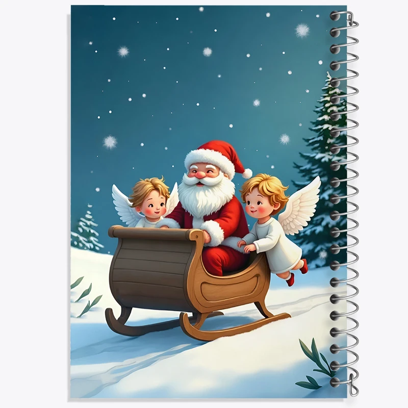 دفتر شطرنجی 50 برگ خندالو طرح بابانوئل و کریسمس کد F8257