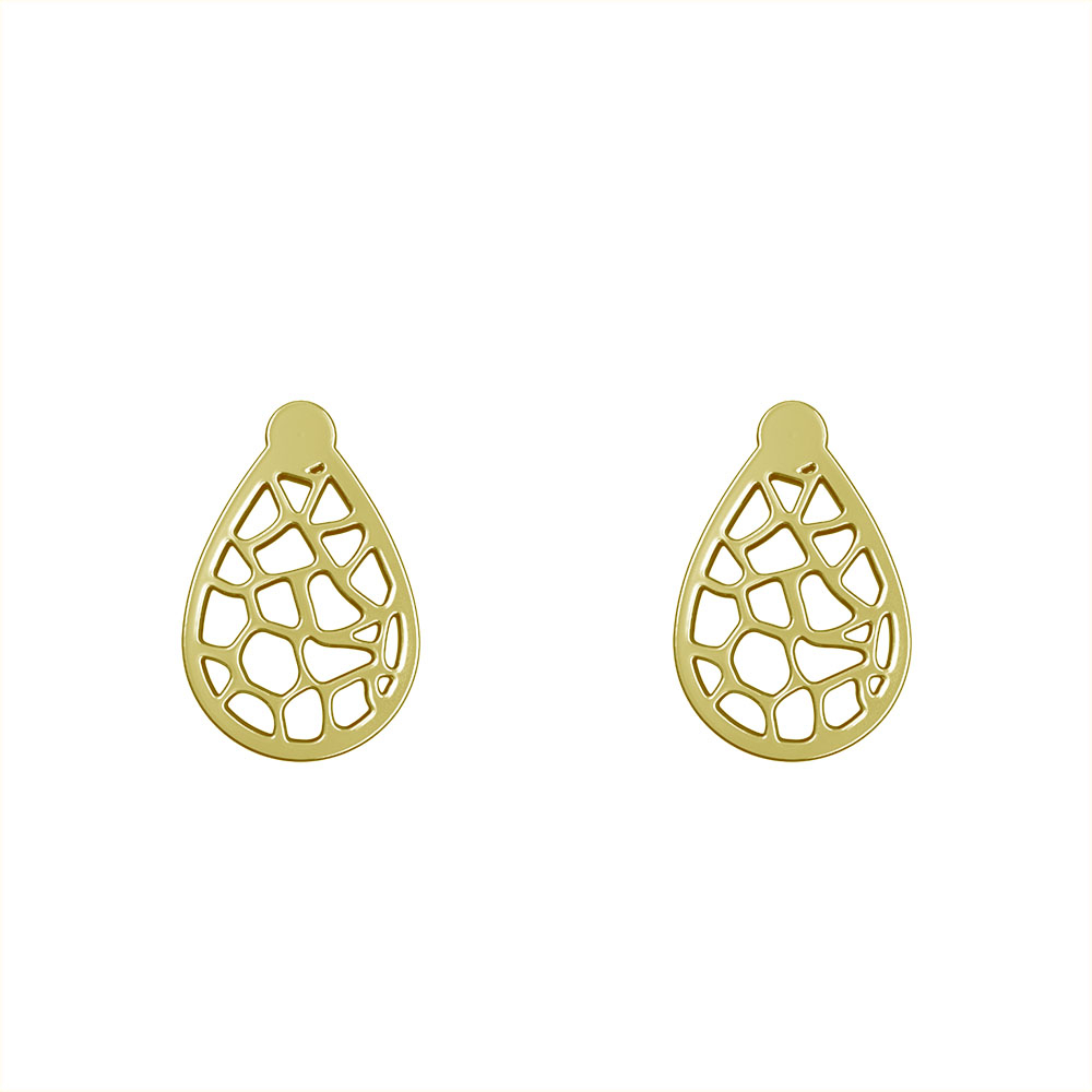 گوشواره طلا 18 عیار زنانه مدوپد مدل هندسی کد GA1-10120