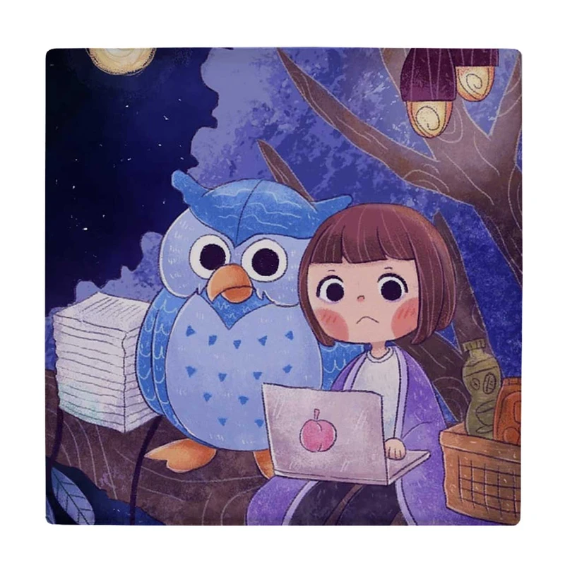  زیر لیوانی طرح دختر بچه و جغد کد    3655413_1637