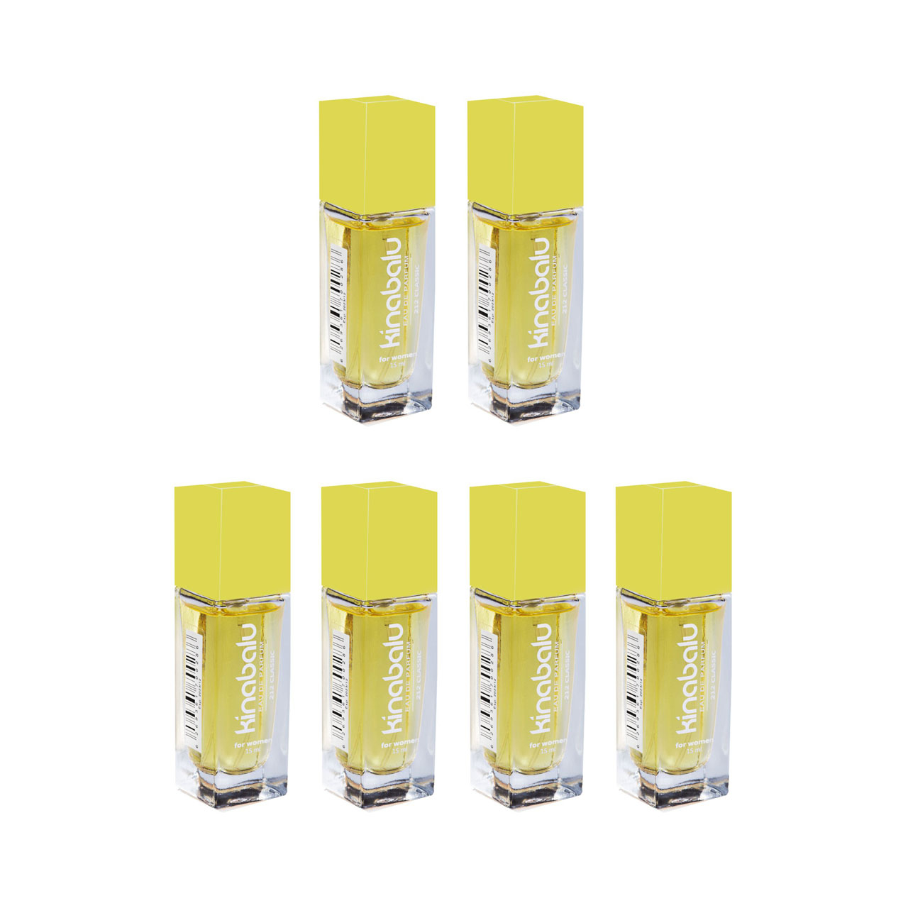 عطر جیبی زنانه کینابالو مدل 212Classic حجم 15 میلی لیتر مجموعه 6 عددی
