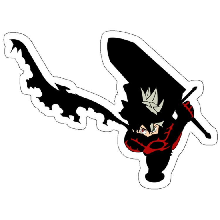 استیکر لپ تاپ مدل Black Clover Black Asta Half Demon Form