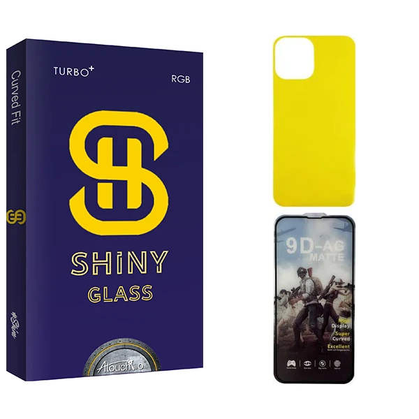 محافظ صفحه نمایش شیشه ای آتوچبو مدل Shiny  GAMING مناسب برای گوشی موبایل اپل iPhone 13 pro max  به همراه محافظ پشت گوشی