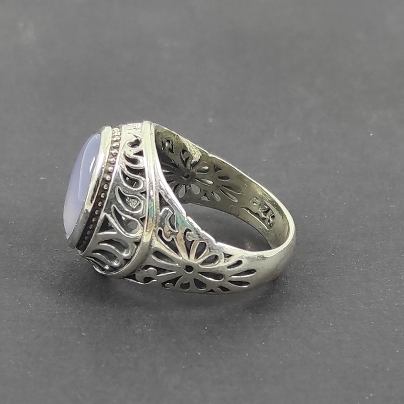 انگشتر نقره مردانه سلین کالا مدل عقیق کبود کد 77