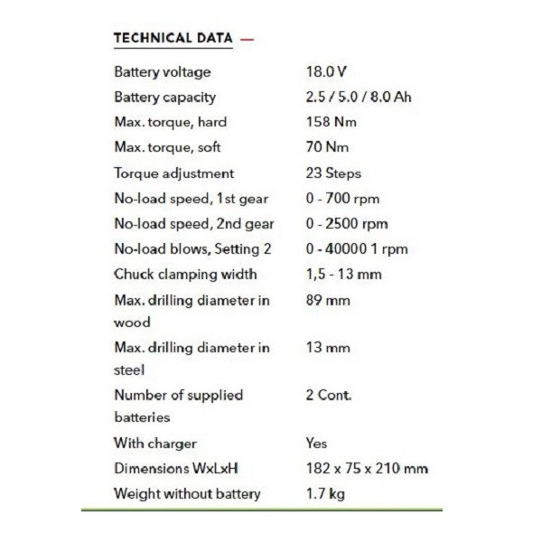 دریل چکشی فلکس مدل PD 2G 18.0-EC-HD/5.0 Set