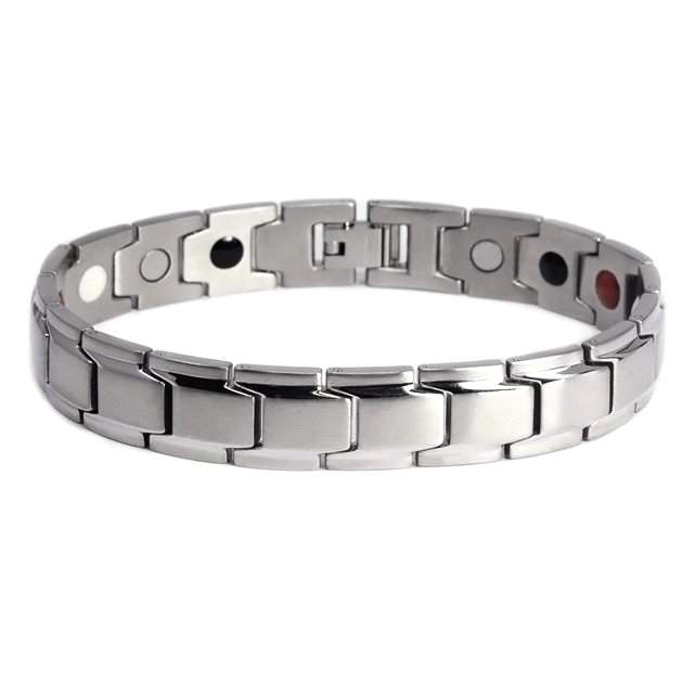 دستبند مغناطیسی مردانه مدل silver کد e7 دستبند مغناطیسی مردانه مدل silver کد e7